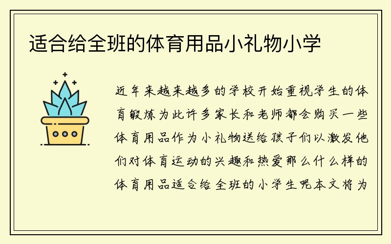 适合给全班的体育用品小礼物小学