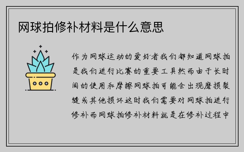 网球拍修补材料是什么意思