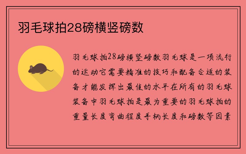 羽毛球拍28磅横竖磅数